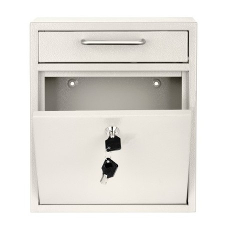 Adiroffice Medium Wall Mountable Mailbox with Key Lock ADI631-05-WHI